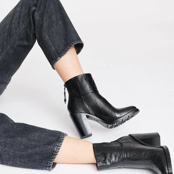 rag & bone Newbury 2.0 Black Leather Boots - EU 38.5 - Picture 2 of 8